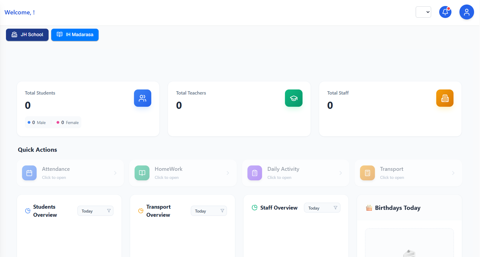 School App Dashboard